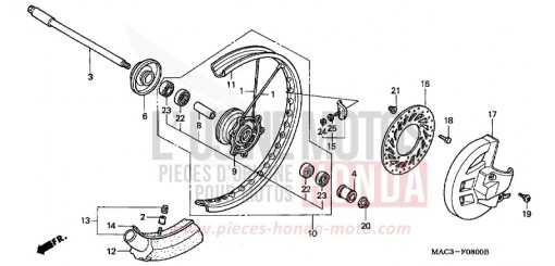 ROUE AVANT CR500R1 de 2001